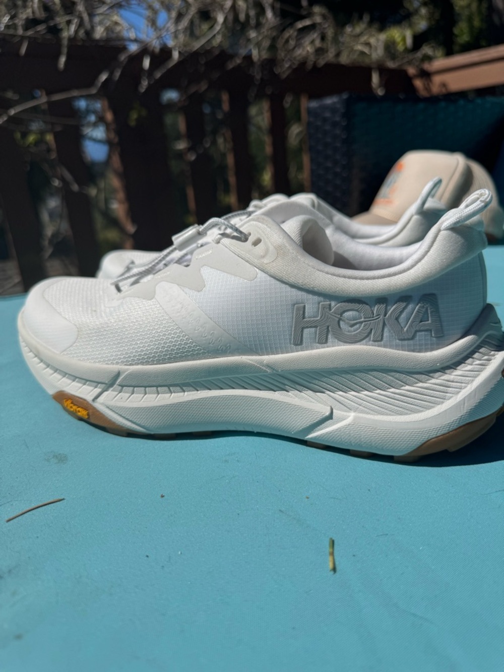 Hoka White Lace-Up Running Shoes